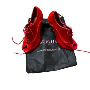 Pleaser Bold Red Lace-Up Heels